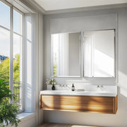 P&P Silver Rectangular Wall Mirror 50x70cm Frameless Beveled Edge Glass for Modern Rooms V767-YSJ-XB139-37