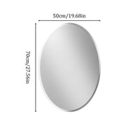 Beveled Edge Oval Wall Mirror, Frameless Decorative Glass Mirror for Bathroom, Living Room, Entryway, Hallway V767-YSJ-XB161-37