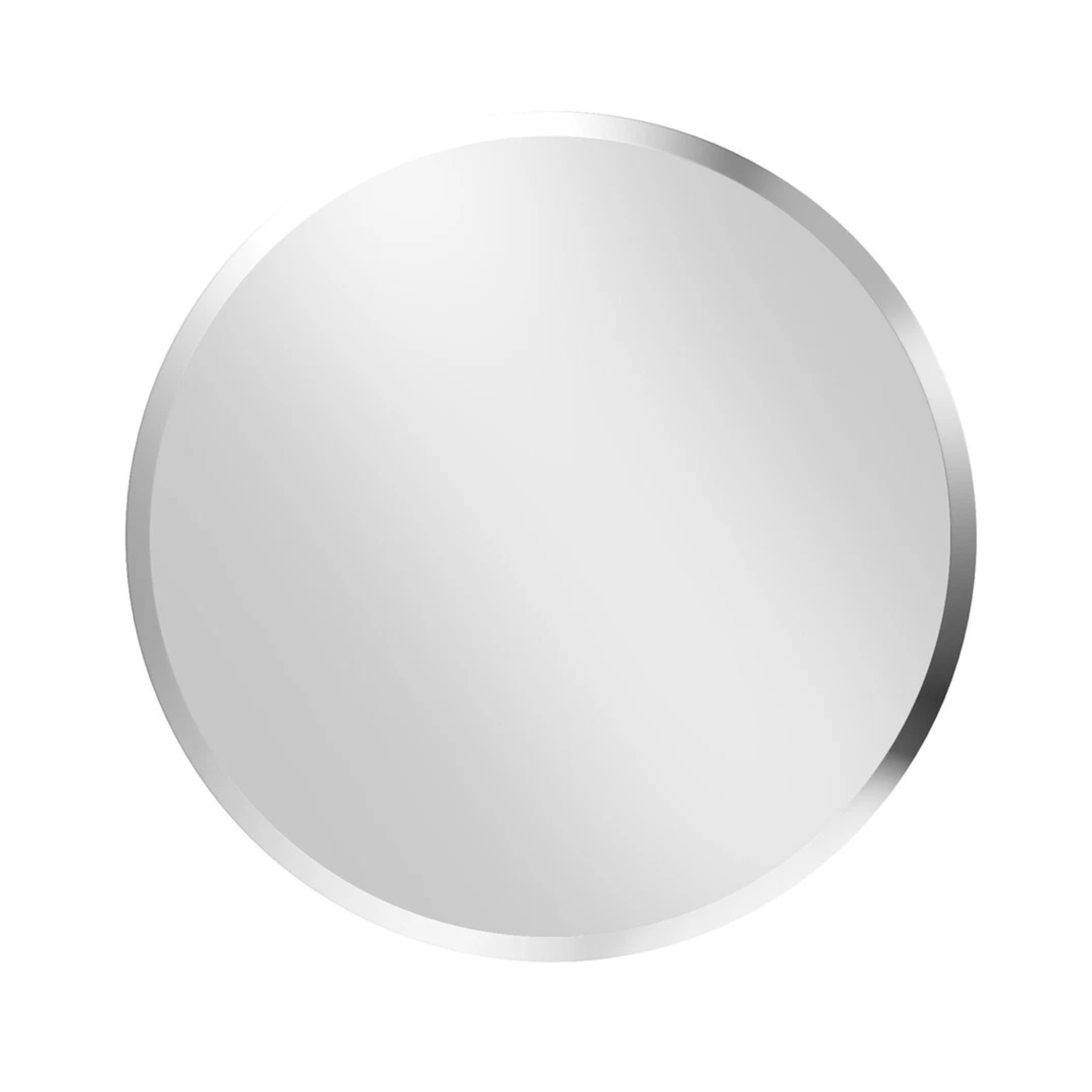 P&P Silver Round Wall Mirror 80x80cm Frameless Beveled Glass Accent for Modern Rooms V767-YSJ-XB162-88