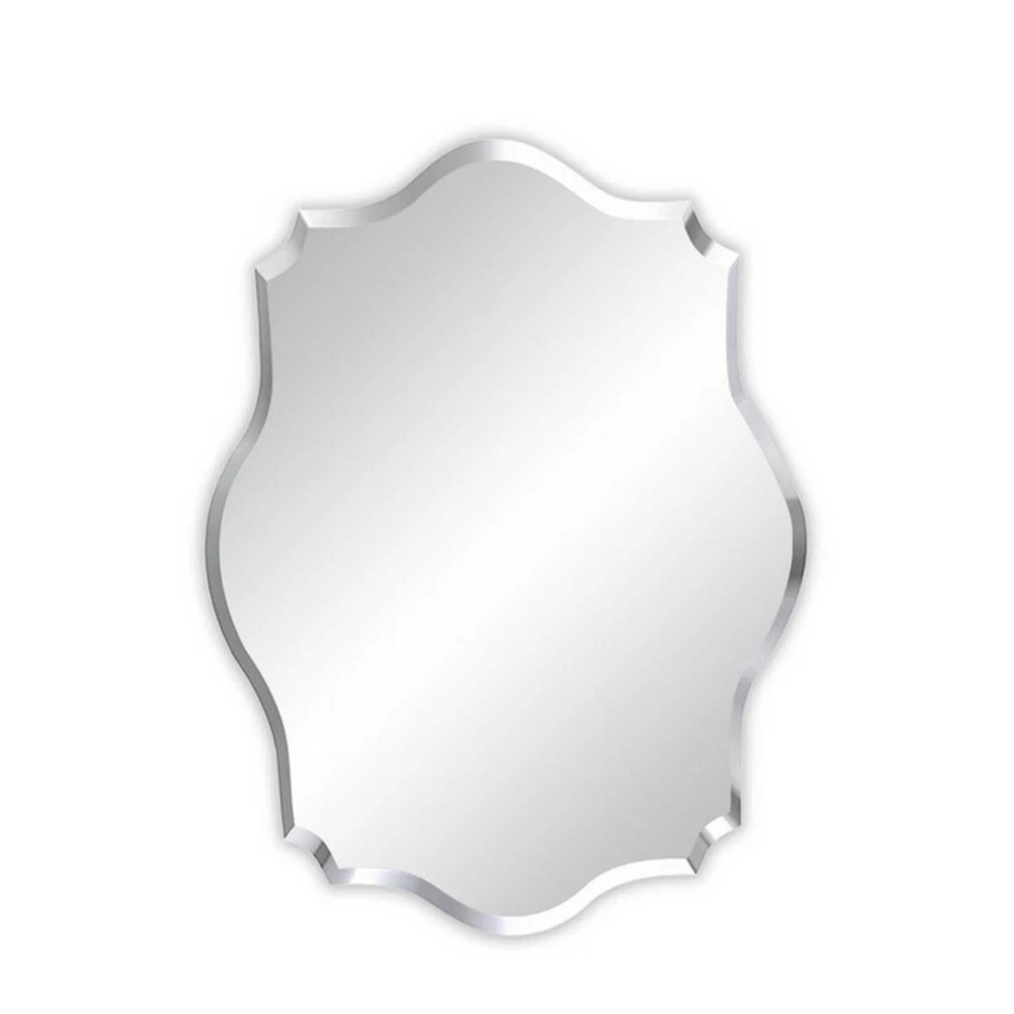 P&P Silver Irregular Wall Mirror 50x70cm Frameless Beveled Glass for Contemporary Decor V767-YSJ-XB167-37