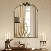 Elegant Rose - Designed Baroque Brass Arched Mirror Size Large V767-YSJ-Z113