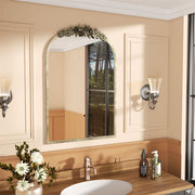 Elegant Rose - Designed Baroque Brass Arched Mirror Size Large V767-YSJ-Z113