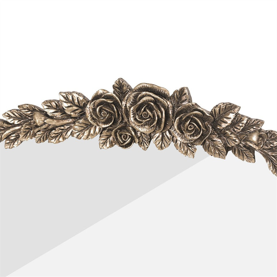 Elegant Rose - Designed Baroque Brass Arched Mirror Size Large V767-YSJ-Z113