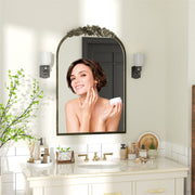 Elegant Rose - Designed Baroque Brass Arched Mirror Size Large V767-YSJ-Z113