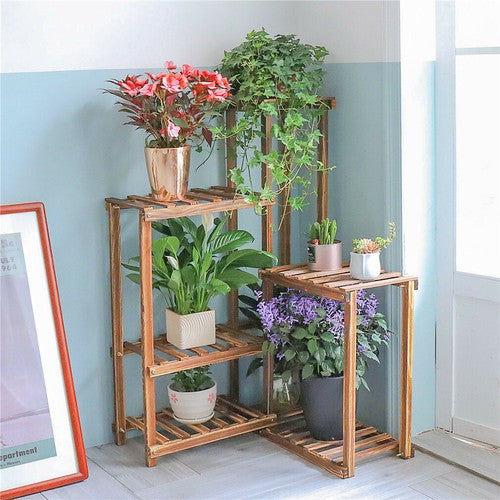 Premium Pine Wood 6-Tier Plant Stand V767-Z8FHJ-J