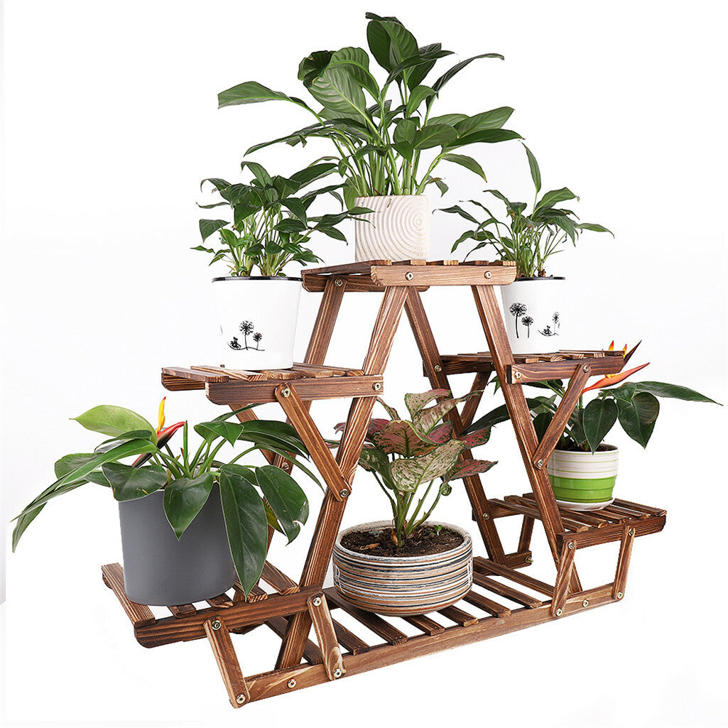 Upgraded Thick Wood Indoor Plant Stand with Flower Planter Shelves V767-ZJJ147-AU