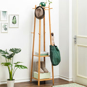 3 Layer 8 Hooks Shelf Clothes Coat Hat Rack Tree Stand Bamboo Hanger Organizer V767-ZJJ150