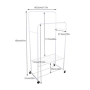 Heavy Duty Double Rail Garment Rack Rolling Clothes Rack 2Tier Storage Shelf V767-ZJJ211-WT-G3