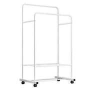 Heavy Duty Double Clothes Rail Rack Garment Hanging Display Stand 4 Wheel Armoir V767-ZJJ215-WT-G3
