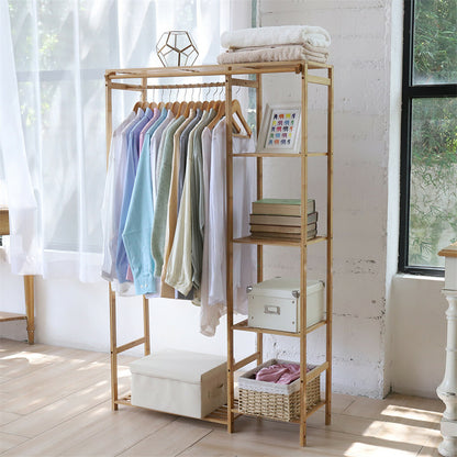 Open Wardrobe Clothes Rail Rack Hanging Garment Heavy Duty Organizer Coat Shelf V767-ZJJ217-G1