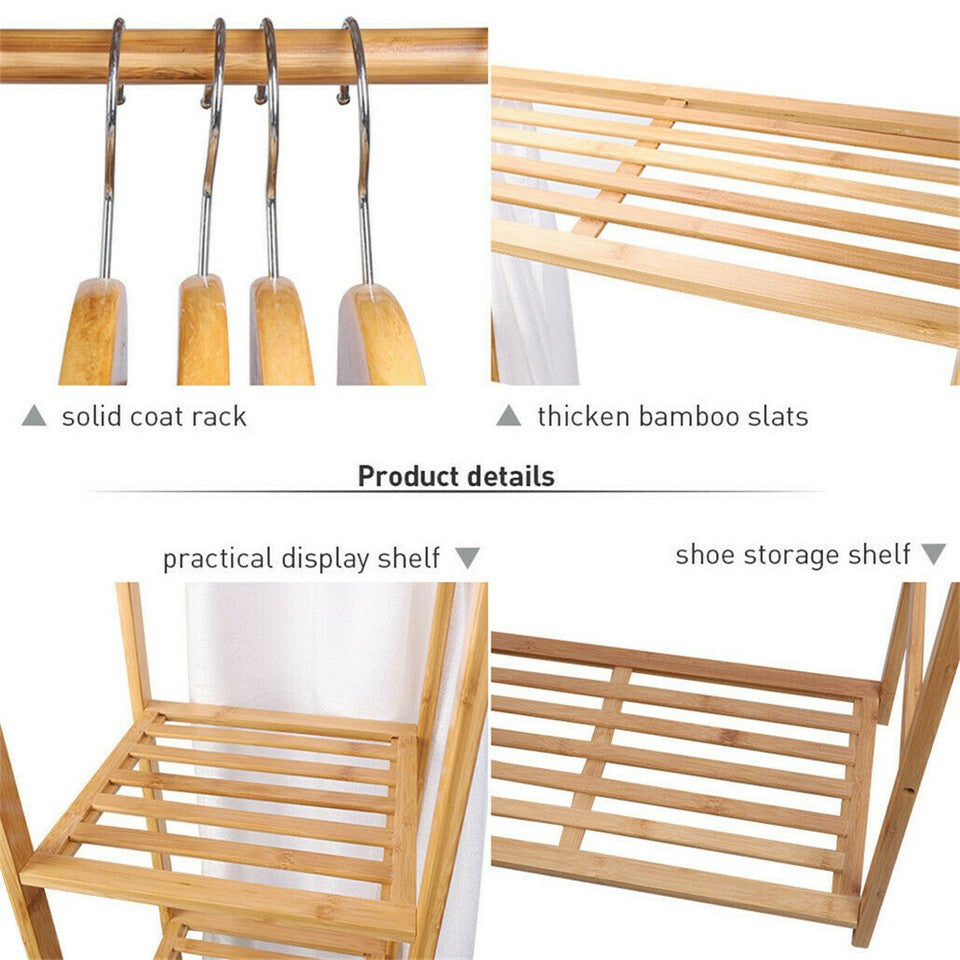 Open Wardrobe Clothes Rail Rack Hanging Garment Heavy Duty Organizer Coat Shelf V767-ZJJ217-G1