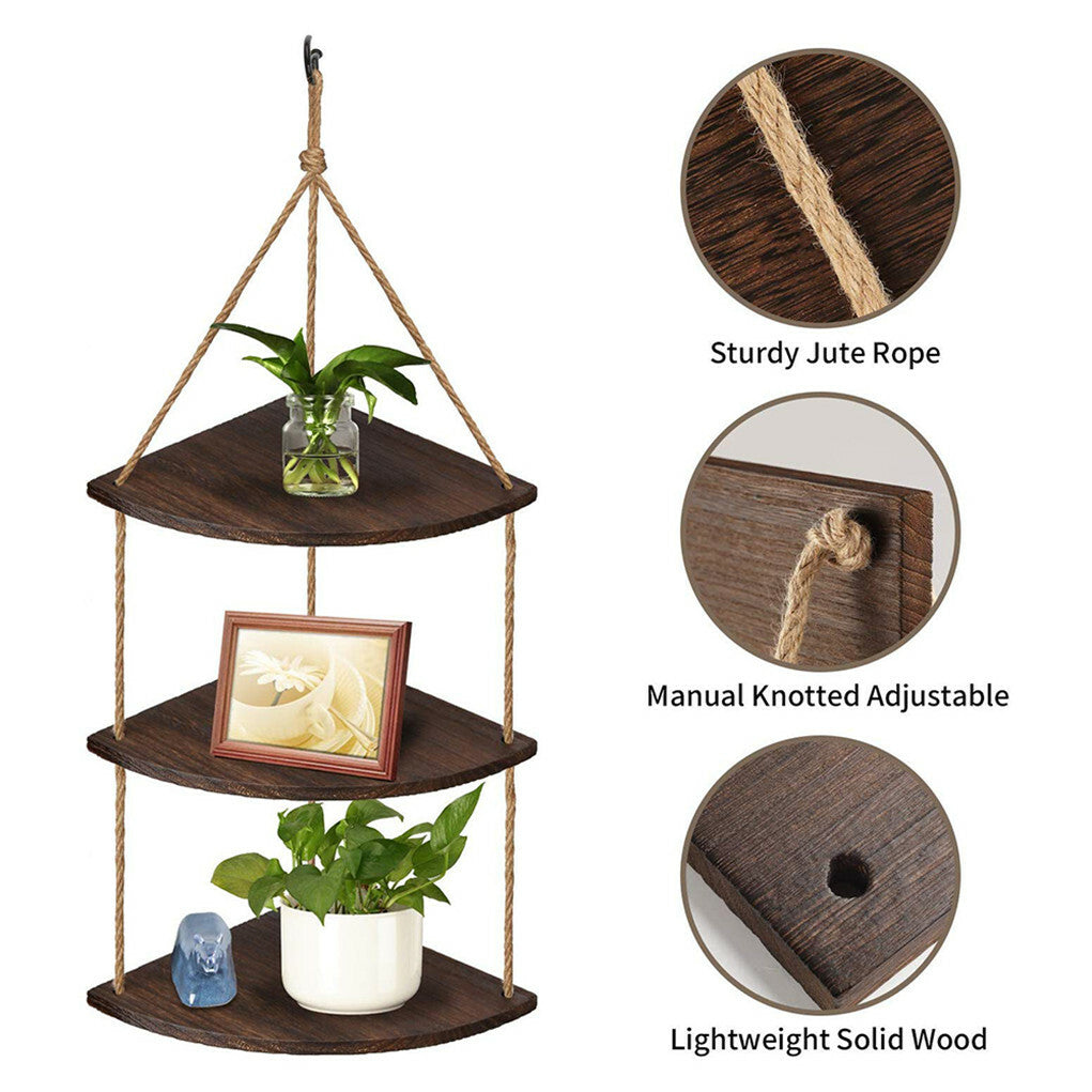 Bohemian Hanging Shelf Organizer 3 Tier Storage Rack V767-ZJJ224