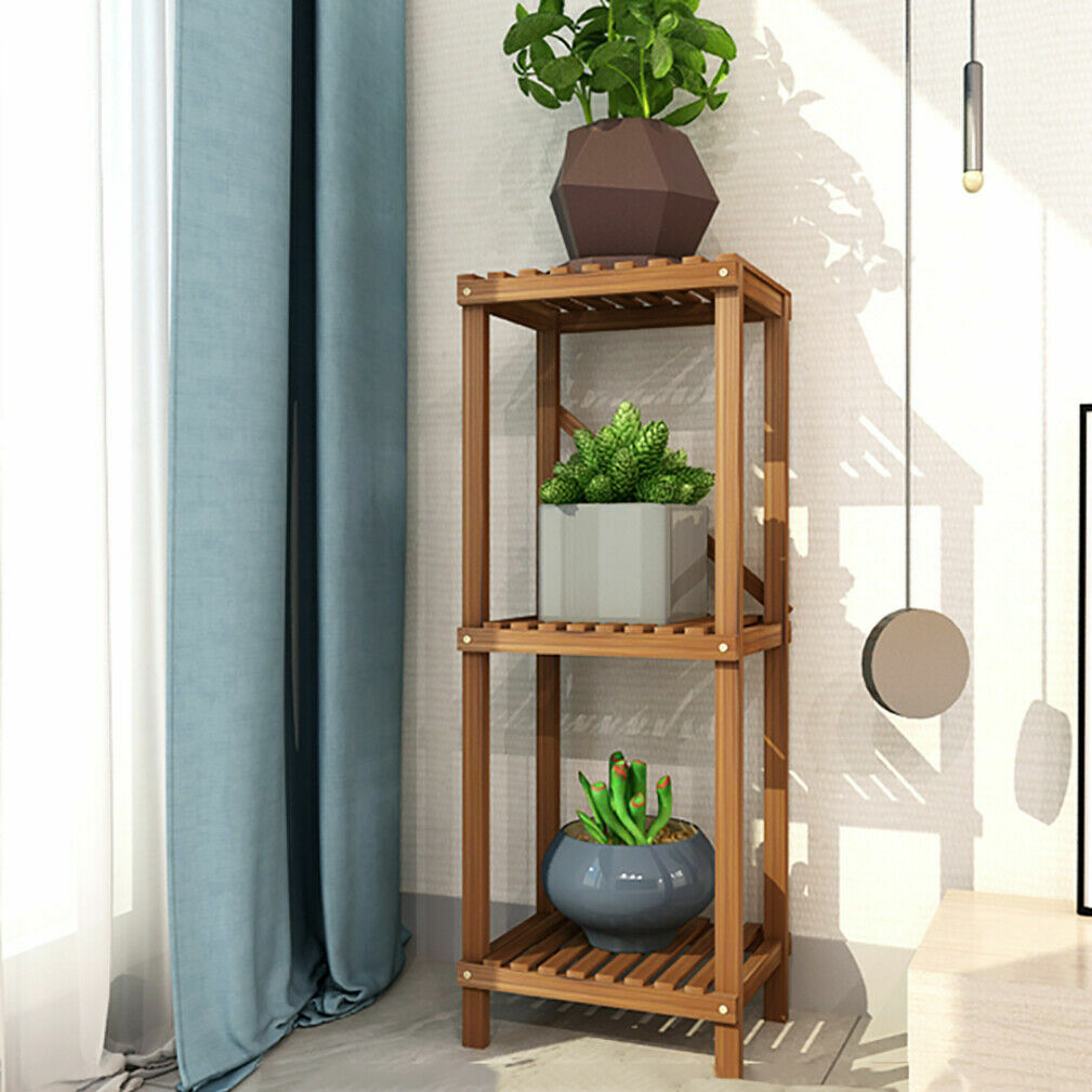 Detachable Diy Wood Plant Stand Pots Organizer Rack Multifunctional Shelf Decor V767-ZJJ242-AU