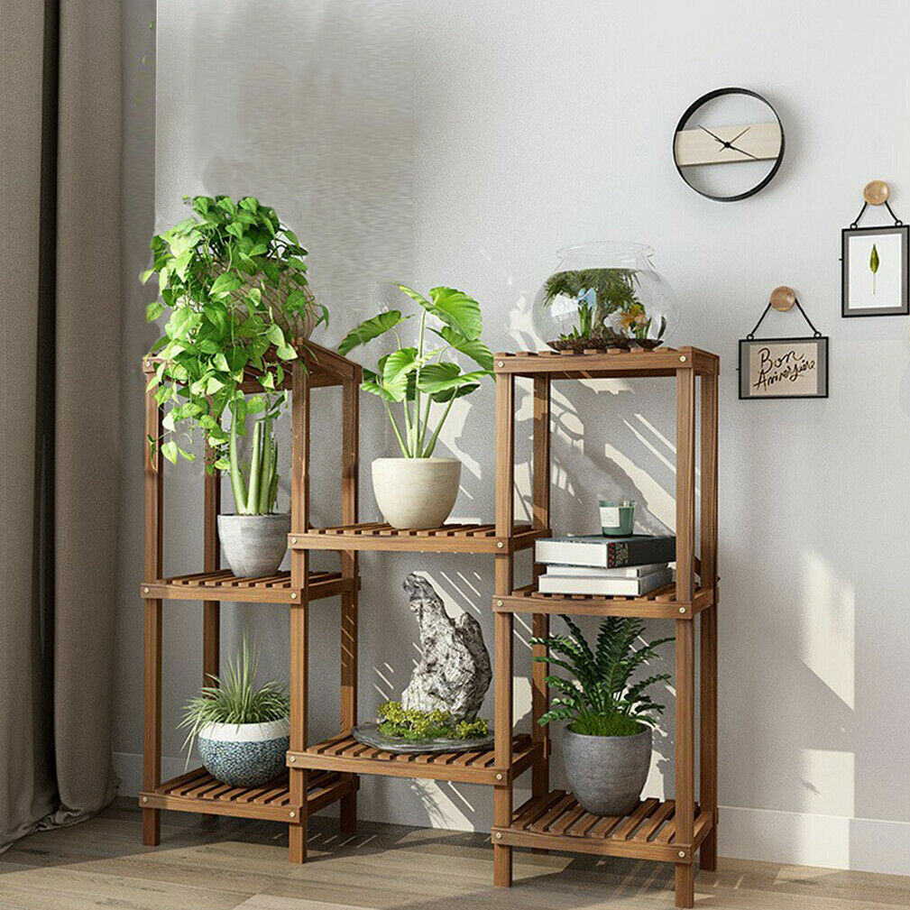 Detachable Diy Wood Plant Stand Pots Organizer Rack Multifunctional Shelf Decor V767-ZJJ242-AU