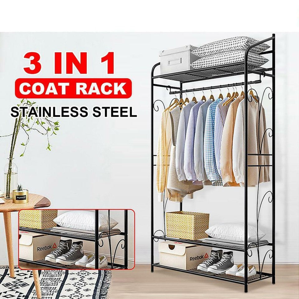 Extra Large Metal Clothes Rail Storage Dress Hanging Garment Rack Portable Stand V767-ZJJ323-G2