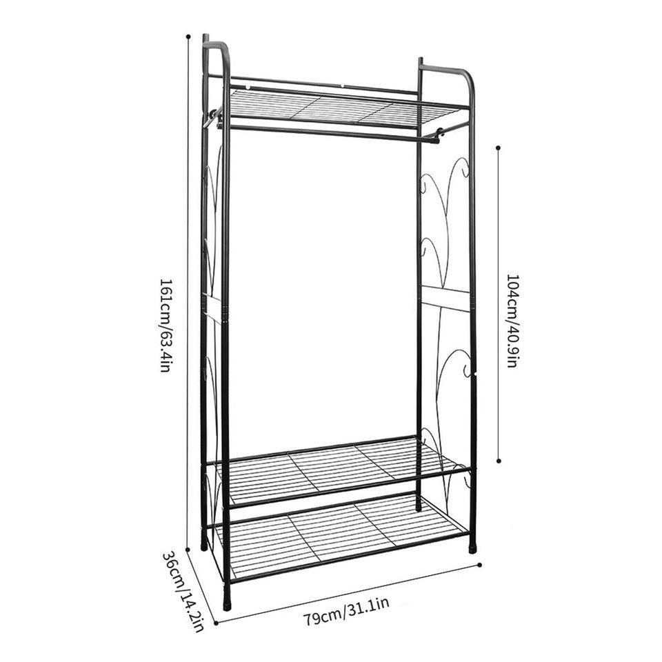 Extra Large Metal Clothes Rail Storage Dress Hanging Garment Rack Portable Stand V767-ZJJ323-G2