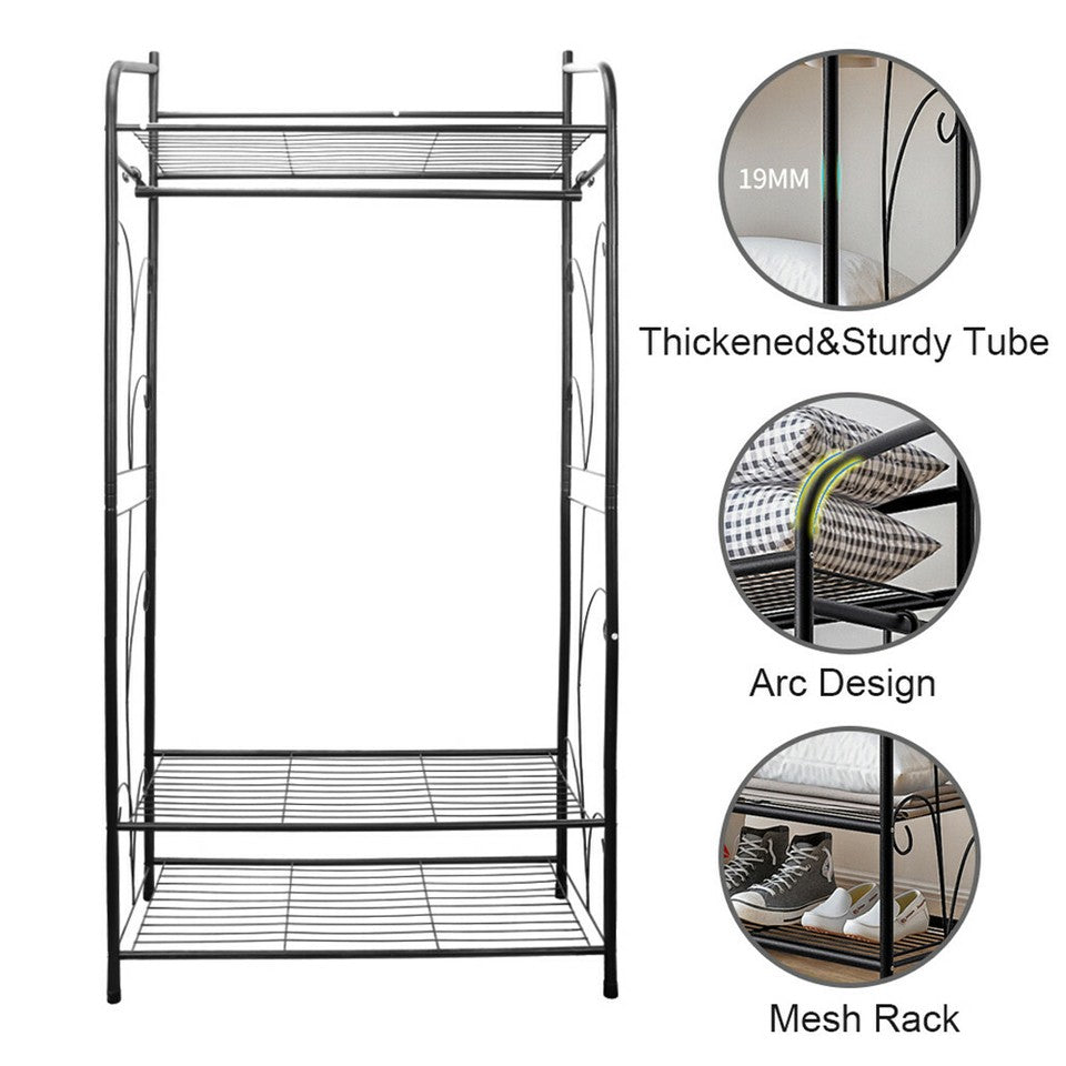 Extra Large Metal Clothes Rail Storage Dress Hanging Garment Rack Portable Stand V767-ZJJ323-G2