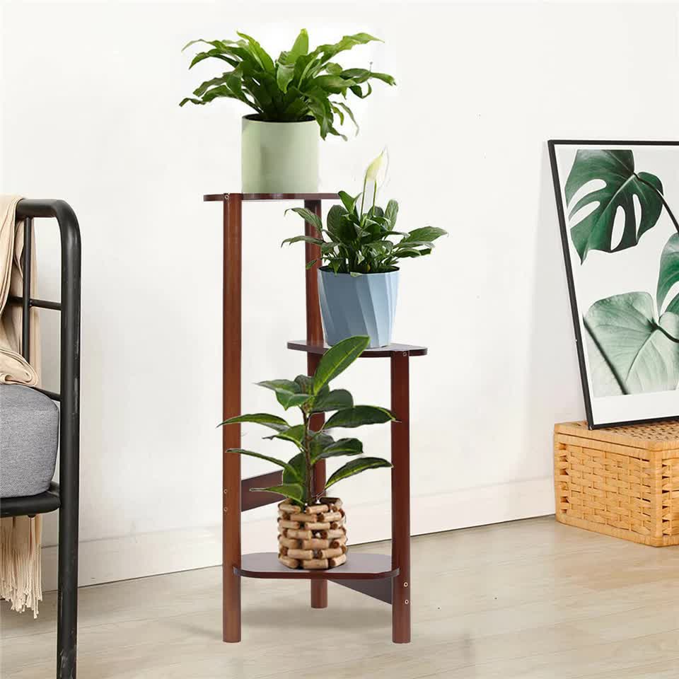 3 Tier bamboo plant stand for garden and living room-Brown V767-ZJJ443-BN-V1