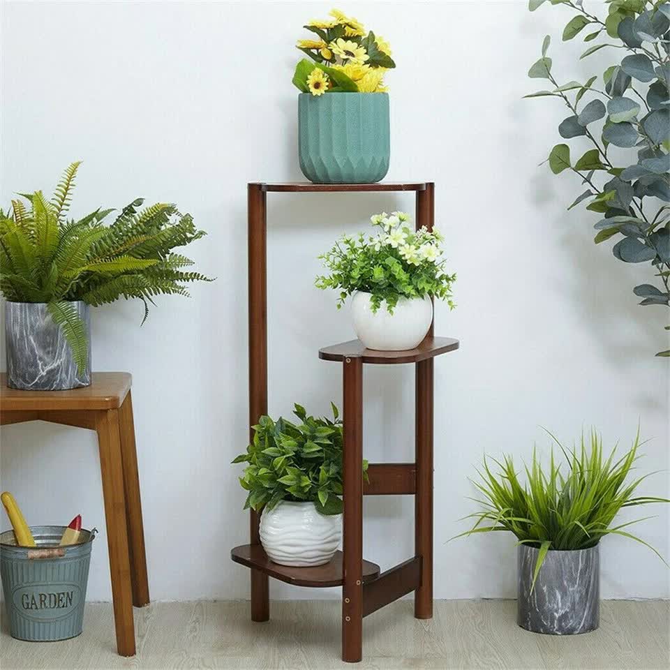 3 Tier bamboo plant stand for garden and living room-Brown V767-ZJJ443-BN-V1