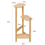 3-Tier Brown Bamboo Plant Stand Bonsai Holder V767-ZJJ443-BW-V1