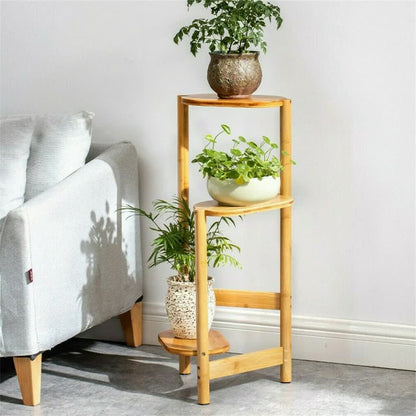 3-Tier Brown Bamboo Plant Stand Bonsai Holder V767-ZJJ443-BW-V1
