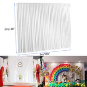 Large 3x3 m White Wedding Backdrop Curtains for Baby Shower and Birthday Decor V767-ZJJ69-WT-V1