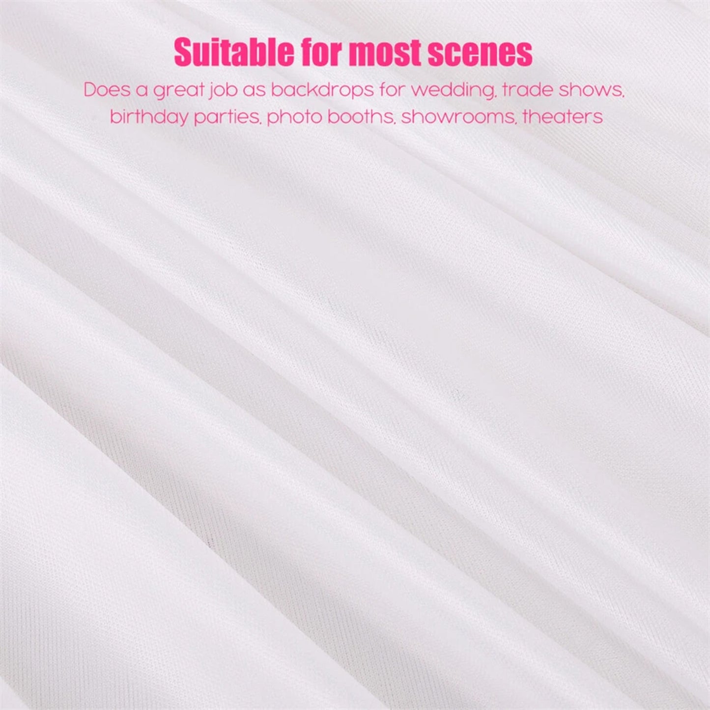 Large 3x3 m White Wedding Backdrop Curtains for Baby Shower and Birthday Decor V767-ZJJ69-WT-V1
