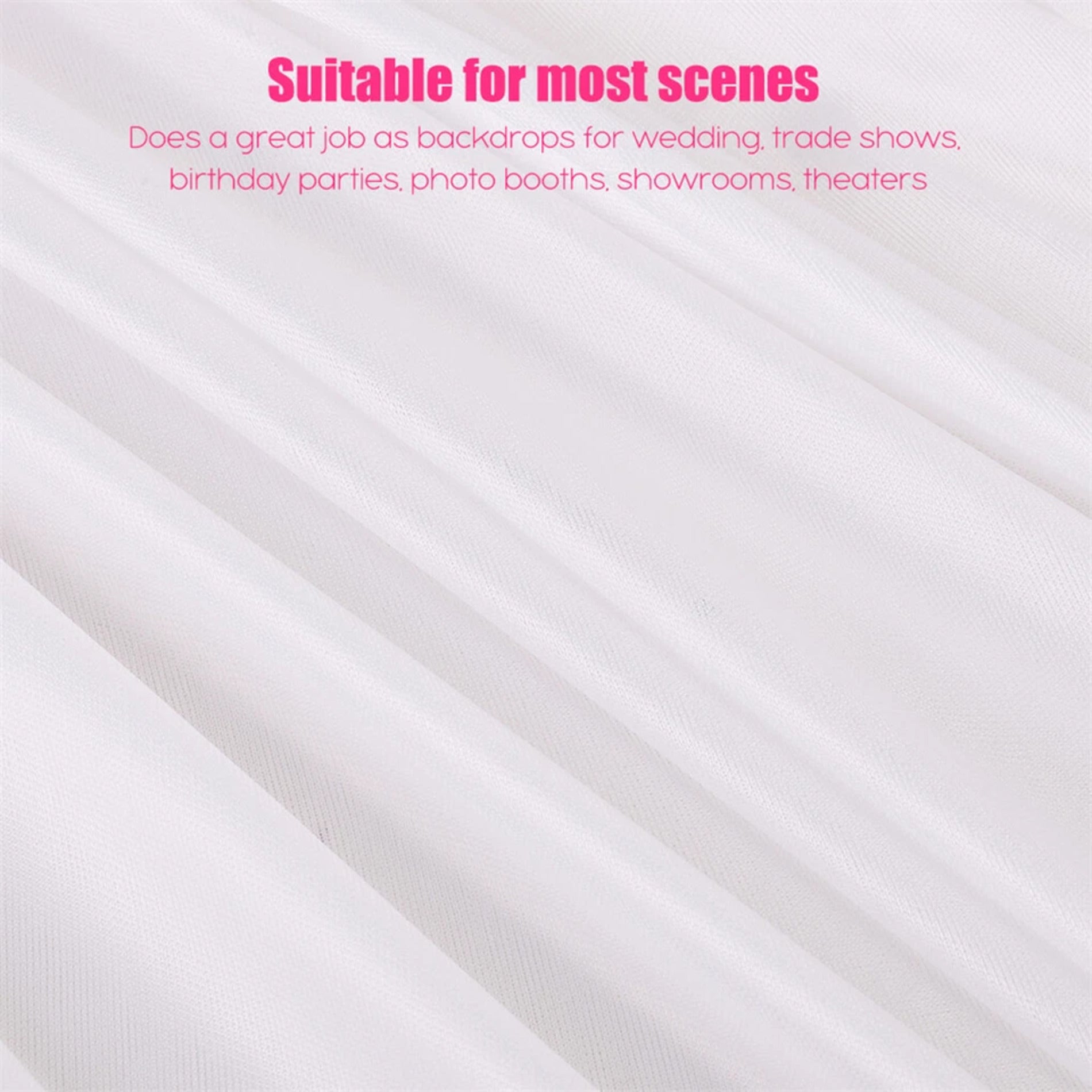 Large 3x3 m White Wedding Backdrop Curtains for Baby Shower and Birthday Decor V767-ZJJ69-WT-V1