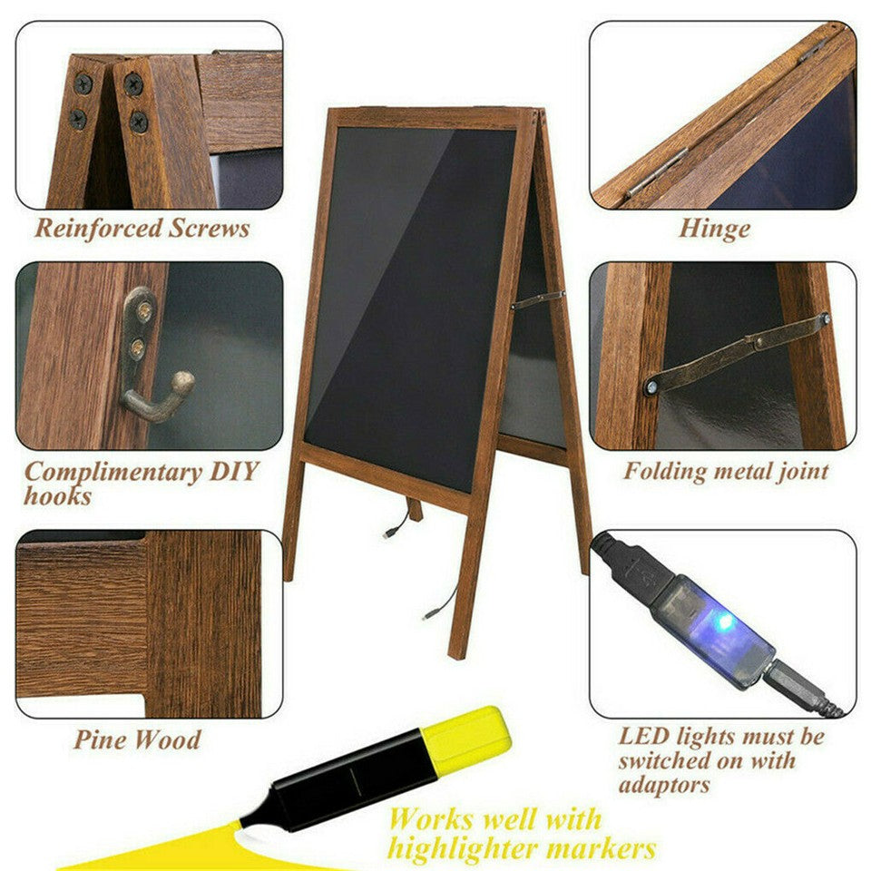 Vintage Neon LED Message Writing Board Stand Pavement Sign Illuminated Erasable V767-ZJJ93-S