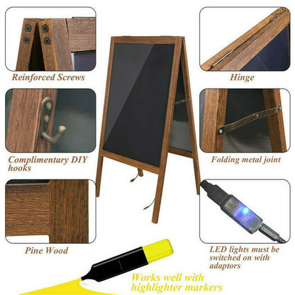 Vintage Neon LED Message Writing Board Stand Pavement Sign Illuminated Erasable V767-ZJJ93-S