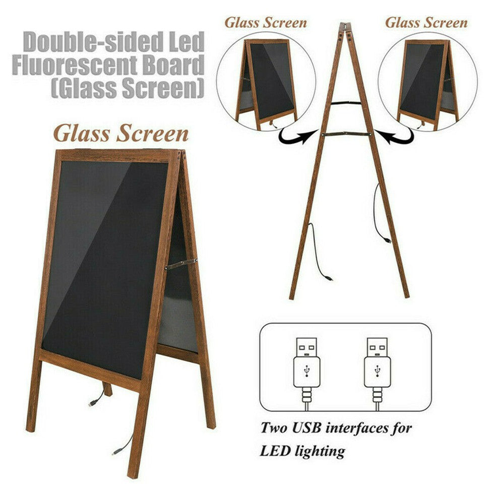 Vintage Neon LED Message Writing Board Stand Pavement Sign Illuminated Erasable V767-ZJJ93-S