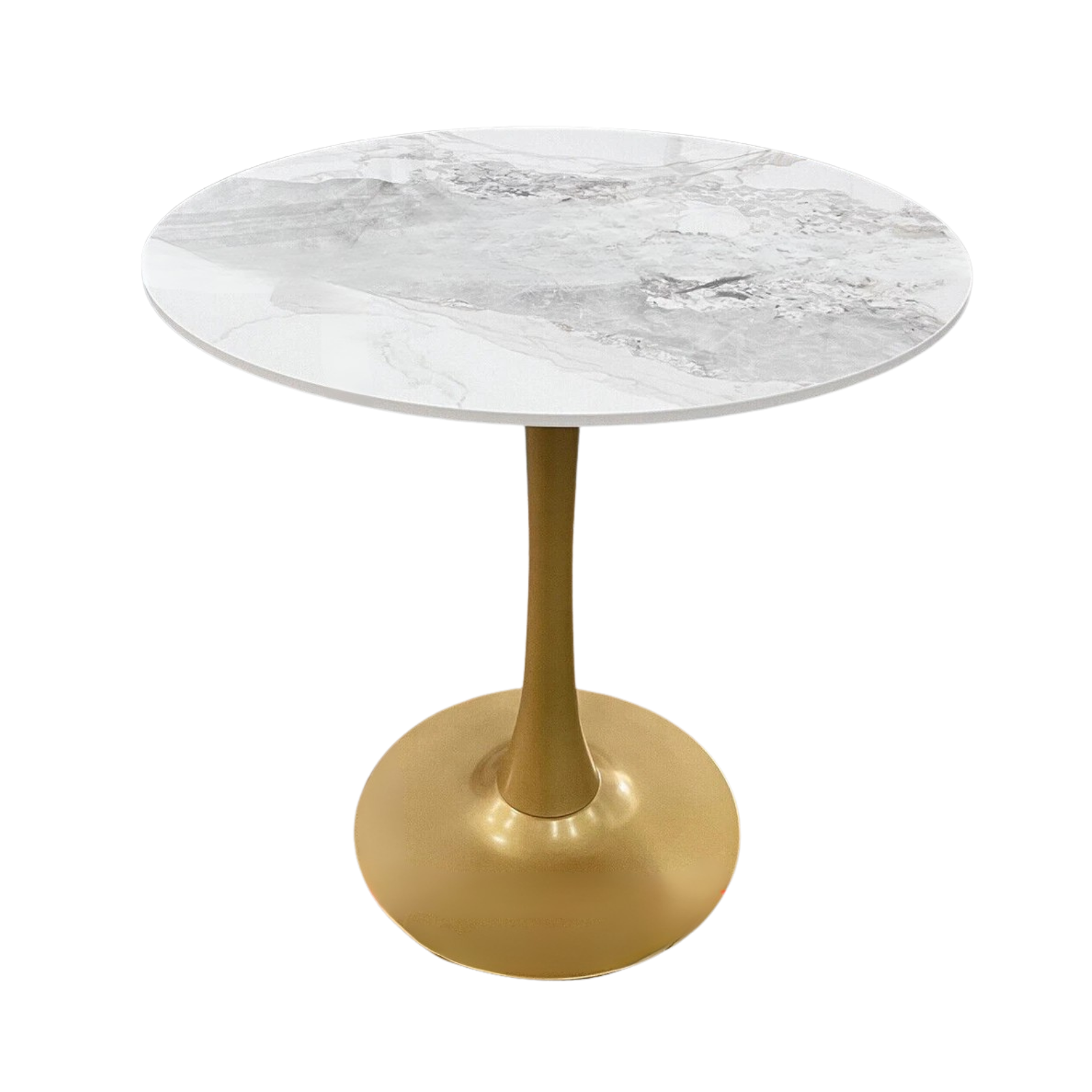 Round Real Stone Dining Table Anti-Scratch Easy Clean Table for Small Condo V767-ZT727GD-BLB