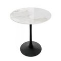 P&P Glossy Jade Round Sintered Stone Bar Table With Black Base For Stylish Interiors V767-ZT729BK-XNE