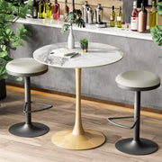 Heavy Duty High Bar Table-Glossy Jade Top+Gold legs V767-ZT729GD-XNE
