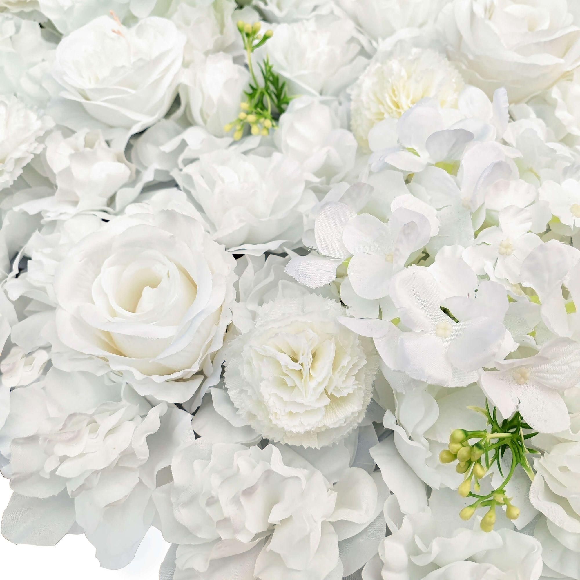 Artificial Flower Wall Backdrop Panel 40cm X 60cm Mixed Whites V77-1193820