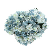 Premium Faux Hydrangea With Glass Vase (Artificial Flowering Blue Hydrangea) 23cm V77-88015
