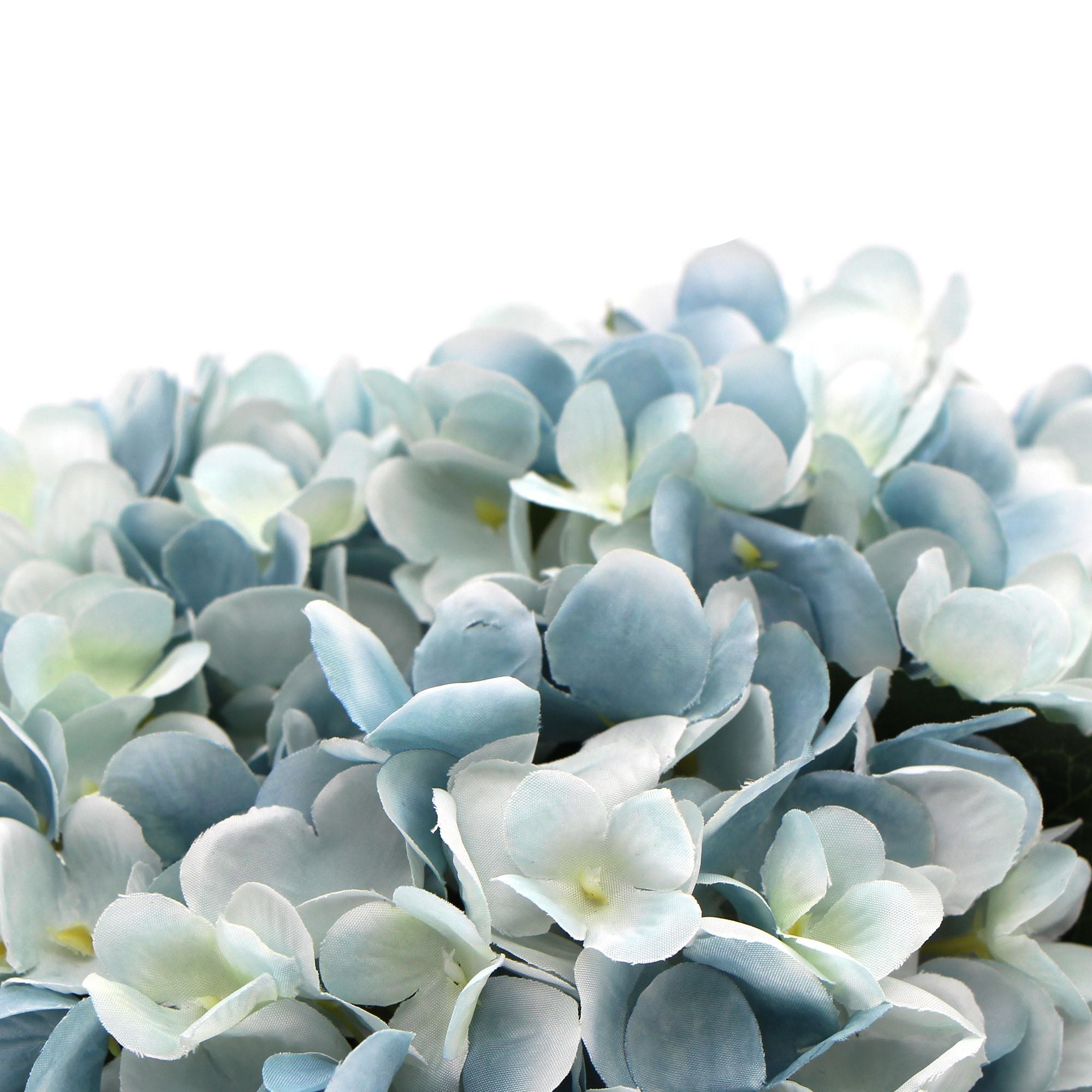 Premium Faux Hydrangea With Glass Vase (Artificial Flowering Blue Hydrangea) 23cm V77-88015