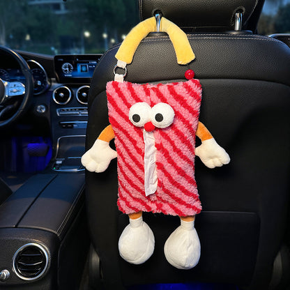 Red Striped Tissue Holder for Car - Fun Design V888-25041