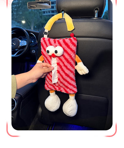 Red Striped Tissue Holder for Car - Fun Design V888-25041
