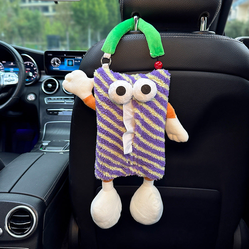 Purple Striped Tissue Holder for Car - Fun Design V888-25042