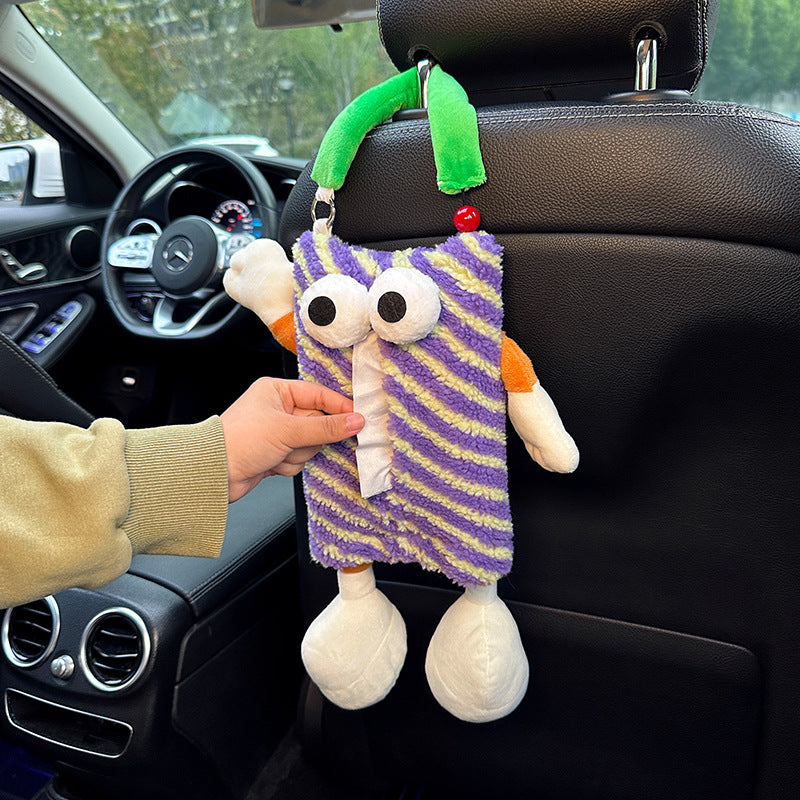 Purple Striped Tissue Holder for Car - Fun Design V888-25042