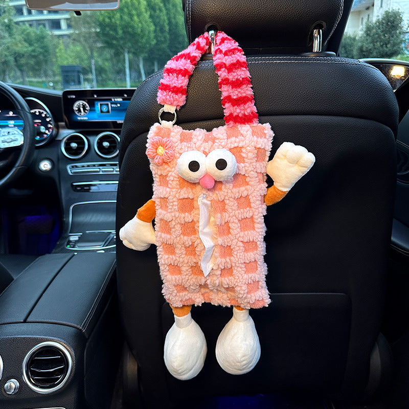 Pink Striped Tissue Holder for Car - Fun Design V888-25043
