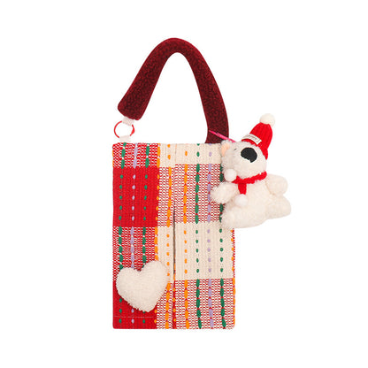 Cute Red Bear Car Tissue Holder - Woven Design V888-25045