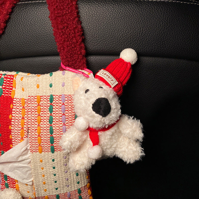 Cute Red Bear Car Tissue Holder - Woven Design V888-25045