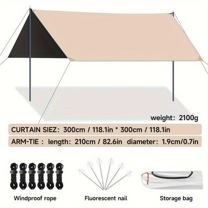 Outdoor camping square sky curtain, black glue sky curtain, sun and rain protection V888-ELOSUNG10041