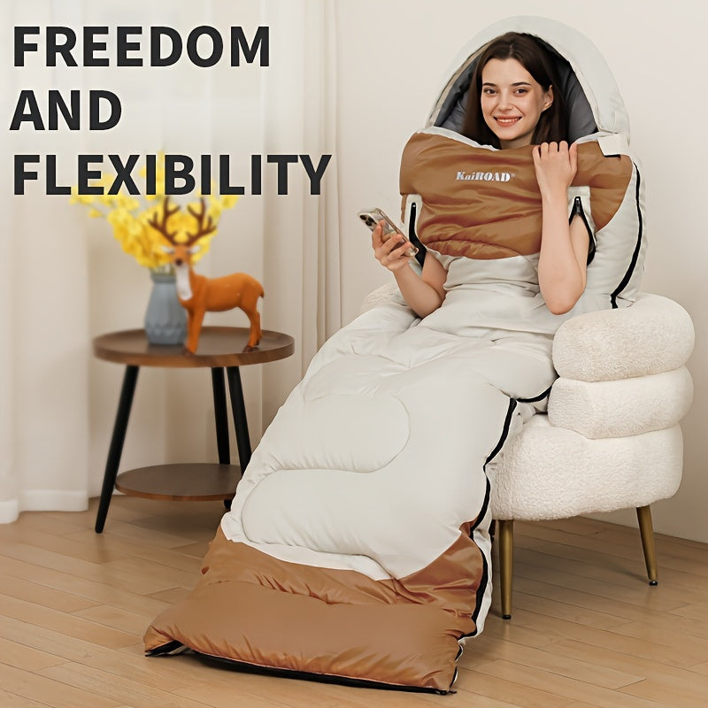 Extra Wide Mummy Sleeping Bag - 3 Season Warm & Cold Weather, Waterproof, Lightweight (with Compression Sack) V888-ELOSUNG10047