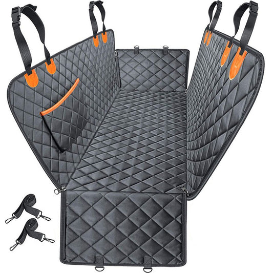 Heavy Duty Dog Car Seat Cover with Side Flaps, Waterproof Pet Back Seat Cover, Non-Slip Scratchproof Dog V888-ELOSUNG10073