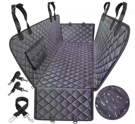 Dog Car Seat Cover with Mesh Window, Waterproof Pet Seat Cover for Back Seat, Non-Slip Durable Scratchproof V888-ELOSUNG10074