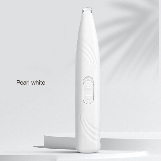 Pearl White Portable Pet Hair Trimmer with Precision Blade and Rechargeable Battery V888-ELOSUNG10118