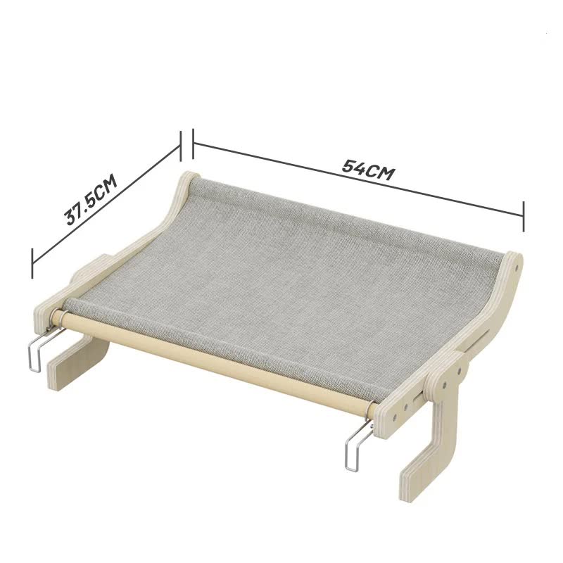 Wall-Mounted Cat Hammock Bed- Wooden Frame, Comfortable and Space-Saving Design for Pets V888-ELOSUNG10157